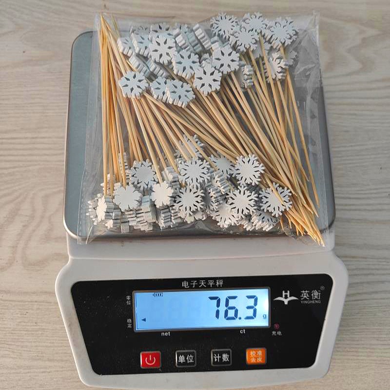 Title 3, Fruit Toothpick Disposable Bamboo Stick Snowfla...