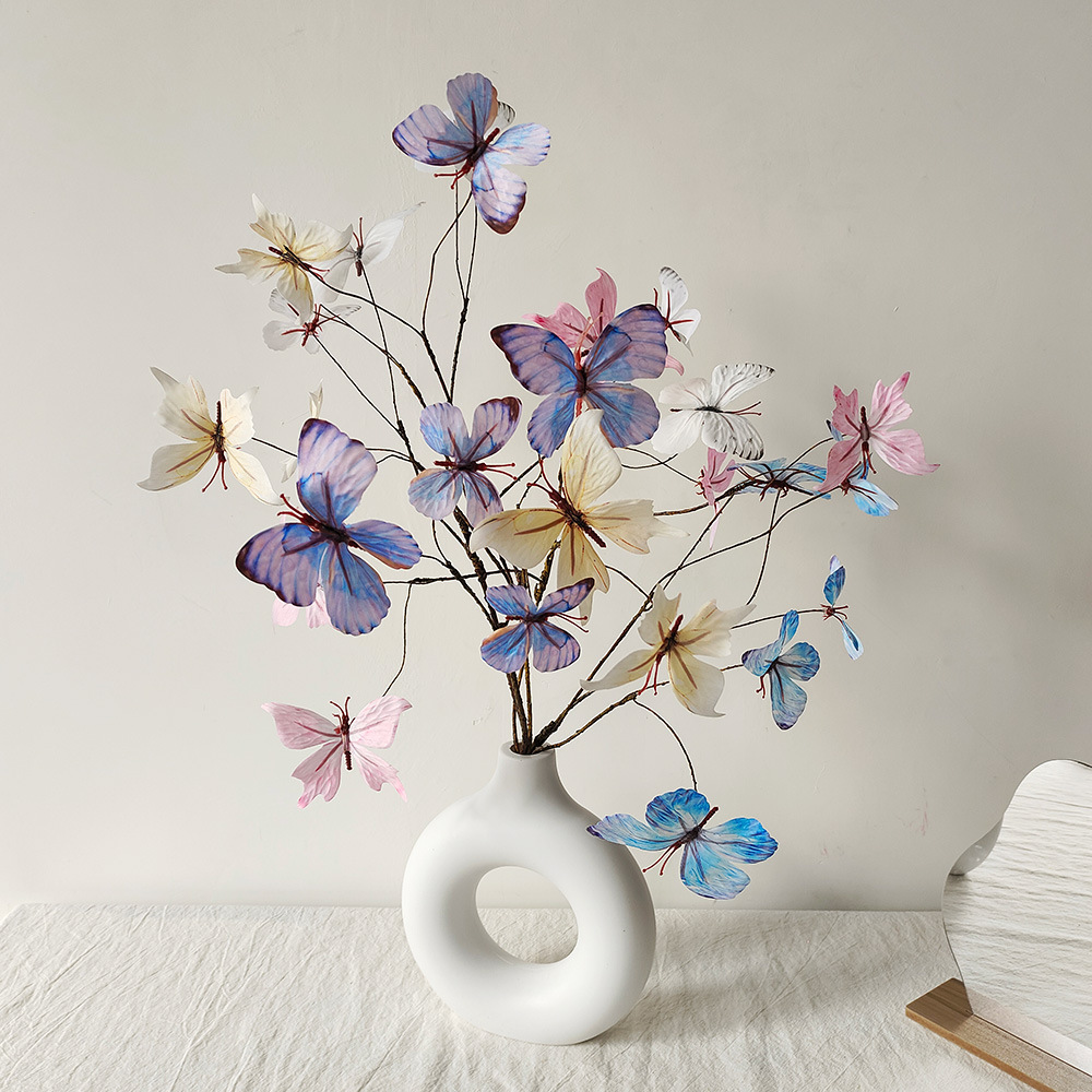 Artificial Dried Branch With Butterflies For Home, Garden, And Shop Window Displays