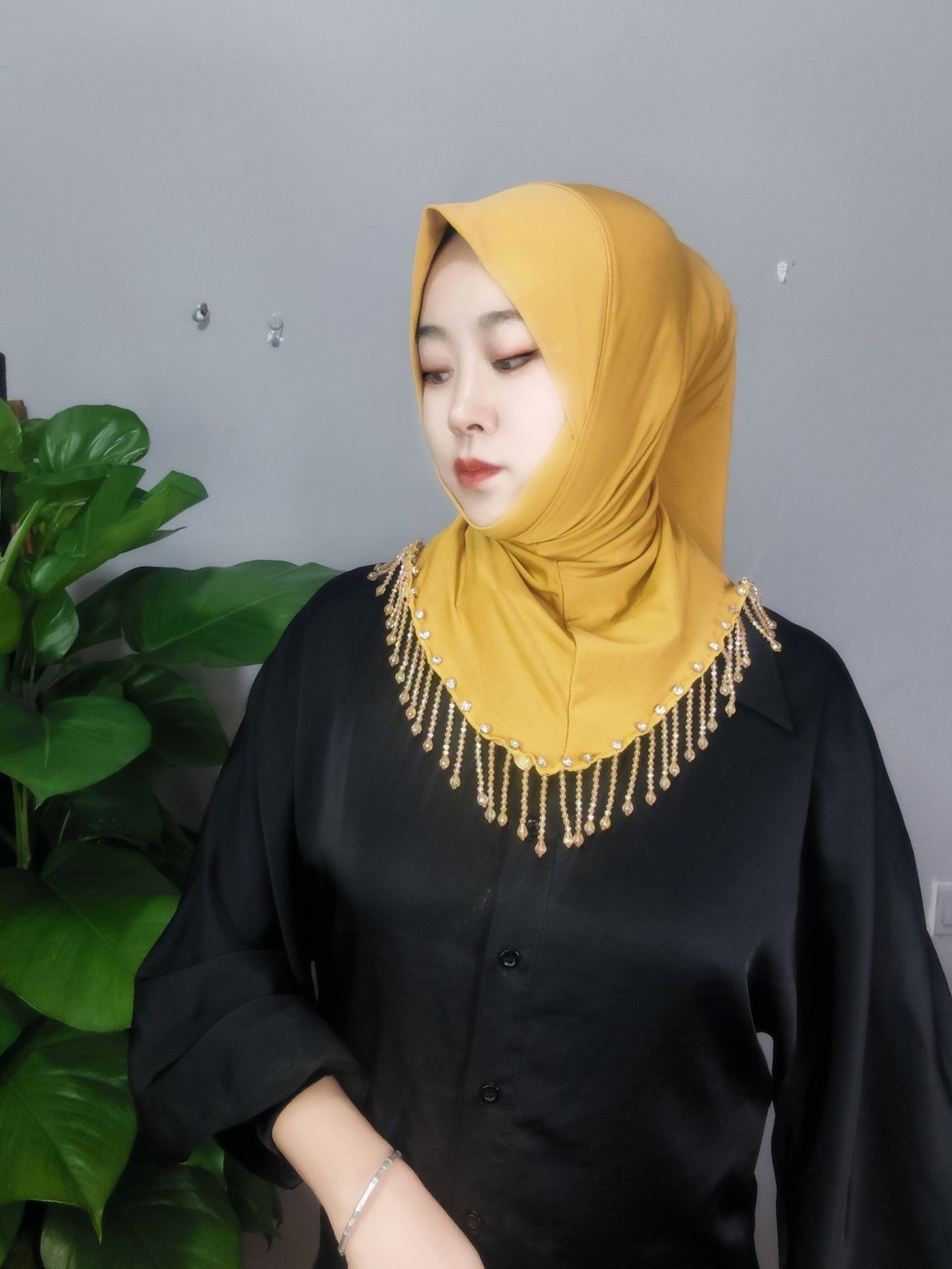 Crystal Tassel Dovetail Large Version Crystal Linen Fabric Scarf