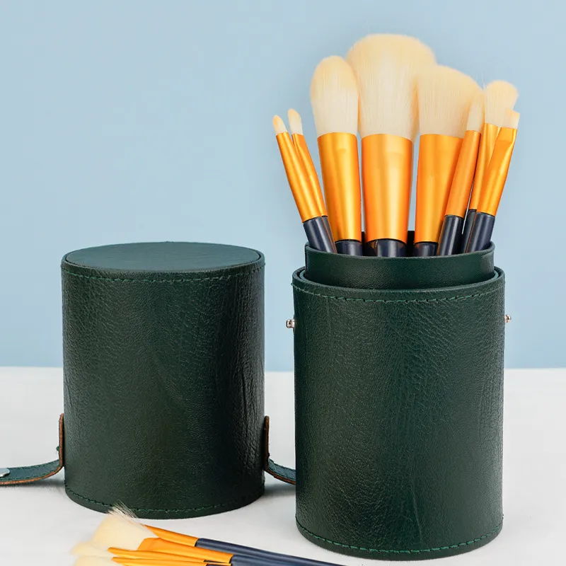 Soft Hair Set Eye Shadow Blush Powder Makeup Brush Full Set - Green
