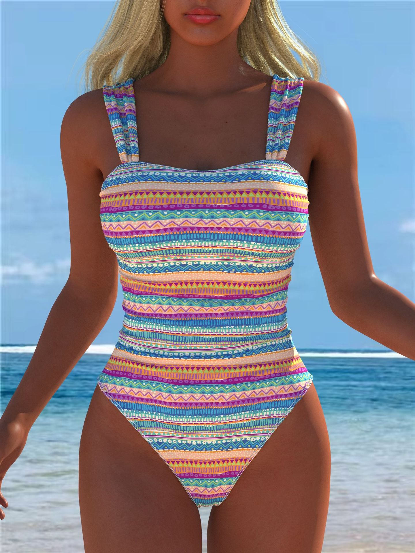 Womens One-piece High-stretch Swimsuit