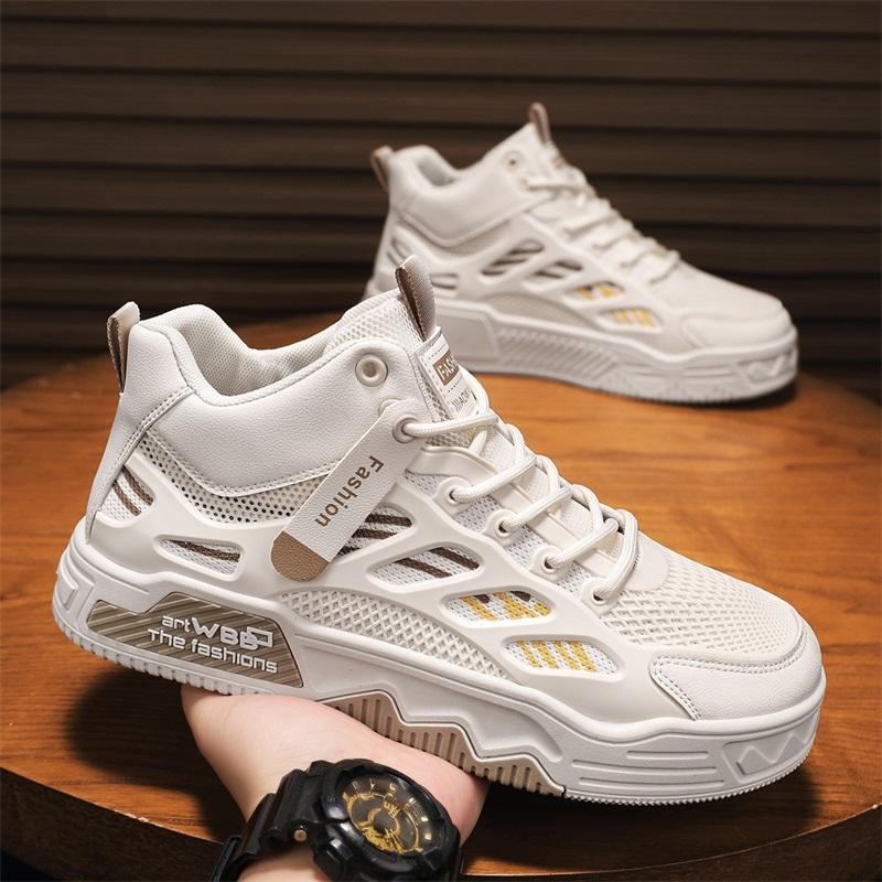 Breathable Mesh Casual High-top Chunky-soled Sneakers