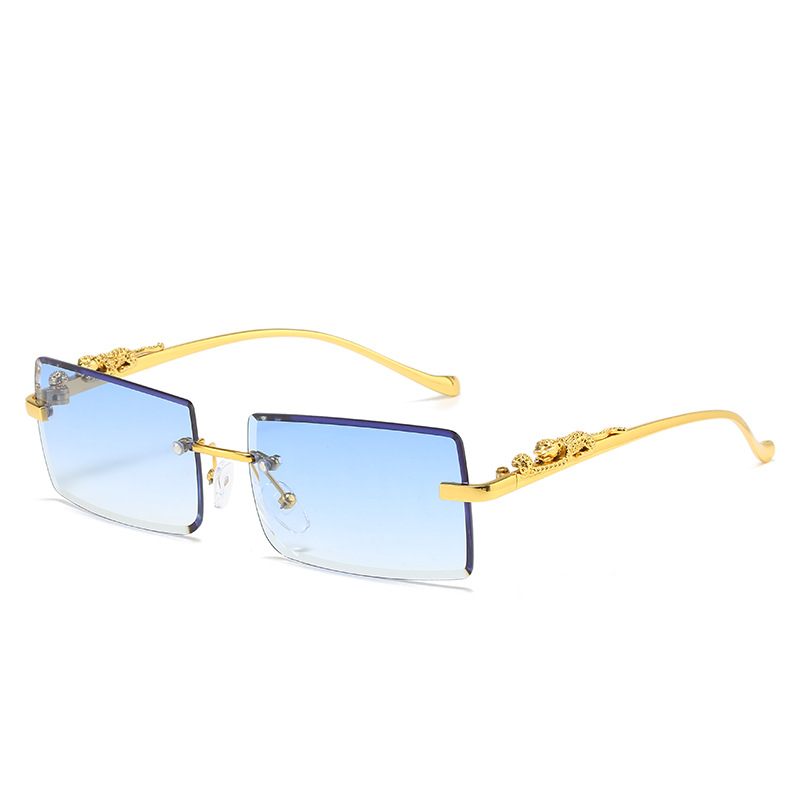 Gold Frame Gradually Blue Lens