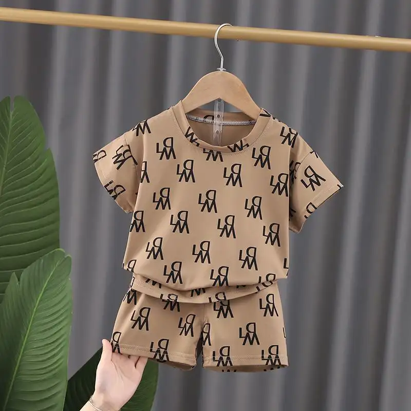Children's Unisex Baby Suit Western Style Printed Suit Two-piece Set