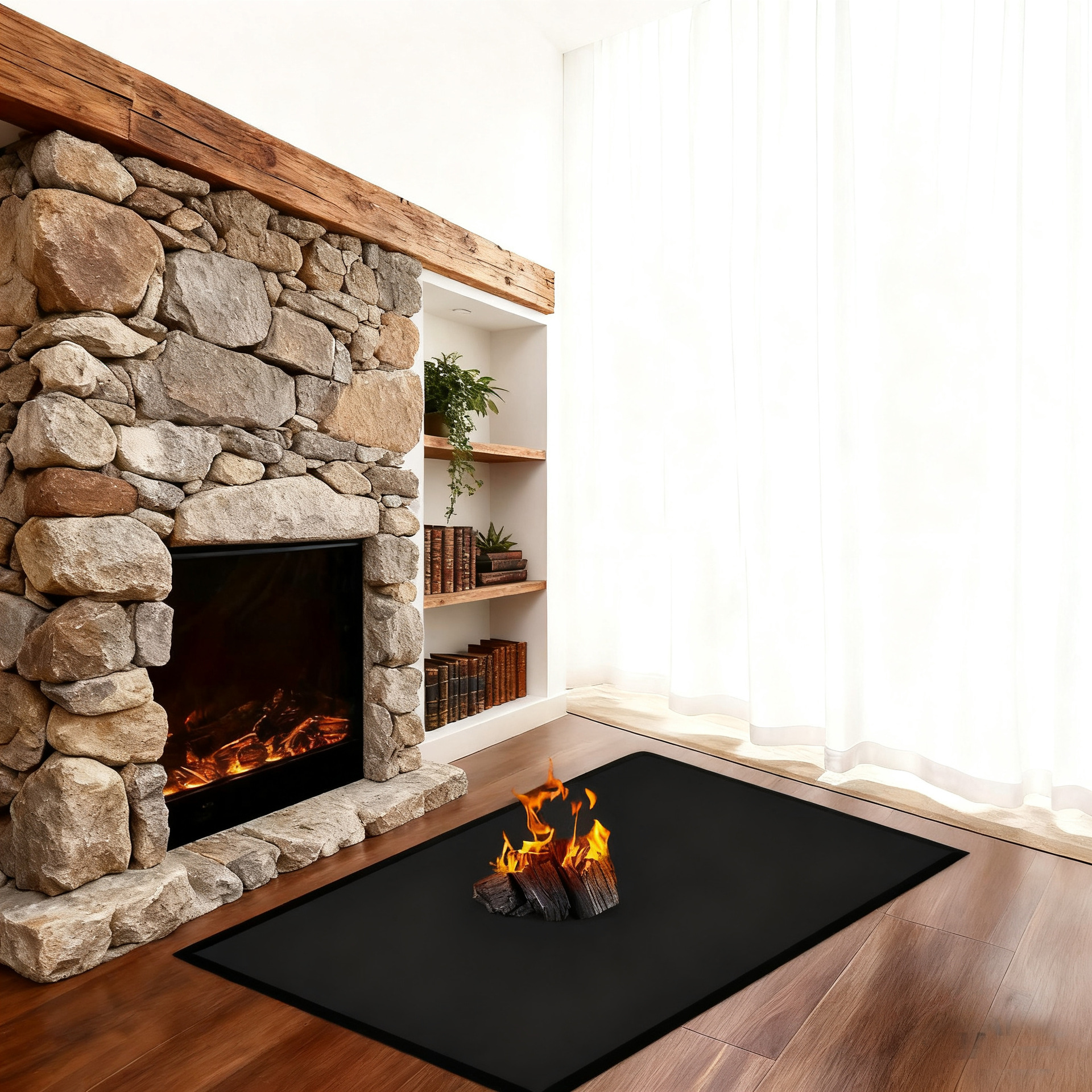 BBQ Grill Mat Flame-retardant Rectangular Protective Pad