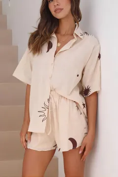 New Loose Casual And Comfortable Women's Short-sleeved Shorts Shirt Two-piece Set - G57Z304 - View 1