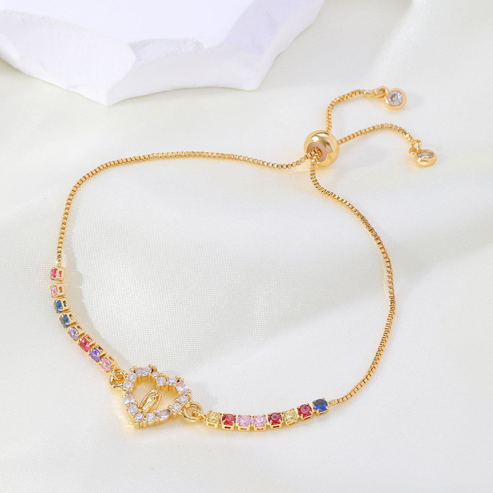 Copper Micro Inlay Color Zirconium Geometric Bracelet H1063 1 - Shop at LoveMi