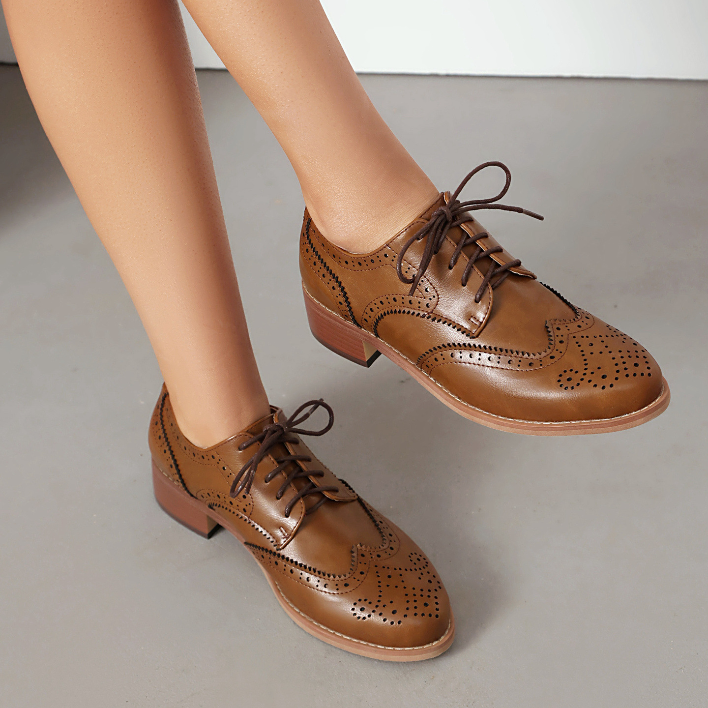 Women's British-style Vintage Flat Leather Shoes