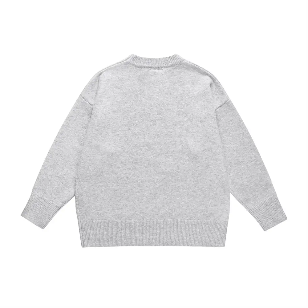 Autumn And Winter Embroidered Letter Crew Neck Sweater Fashion Brand Men's Clothing