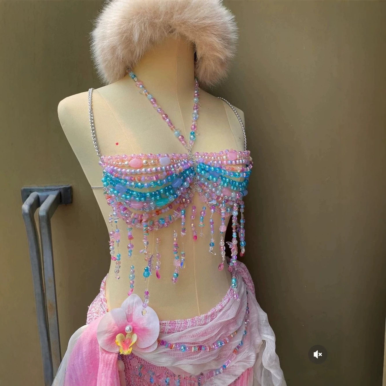 Multi-layer Colorful Bead Choker Versatile Vest Body Chain