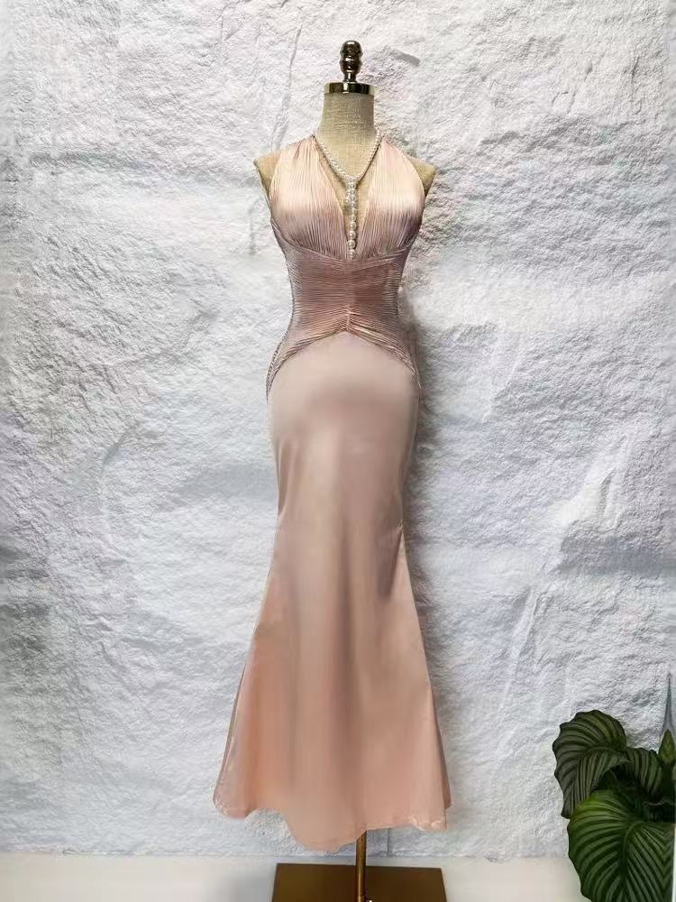 French Style Vacation Style Women's Slim Fit Backless Dress Picture Color - Shop at LoveMi