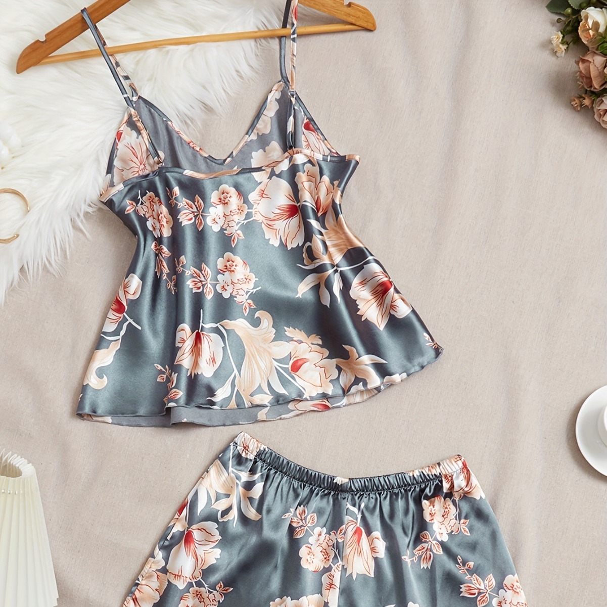 Womens Casual Lightweight Cool-Feel Tank Top And Shorts Two-Piece Set