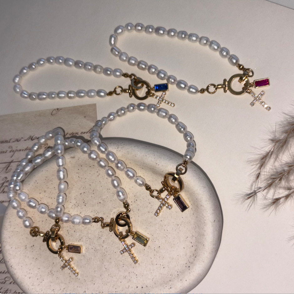Birthstone Pendant Freshwater Pearl Bracelet