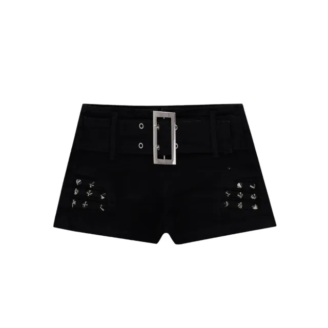 Niche Black Low Waist Hip Lifting Slimming Super Short Shorts Black - Shop at LoveMi
