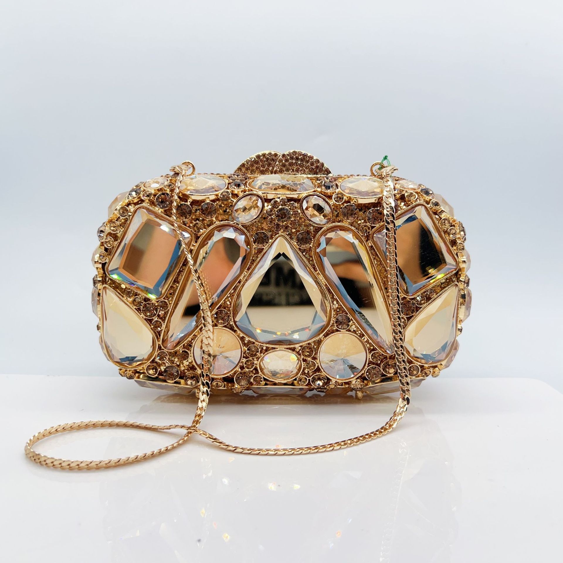 Diamond-Encrusted Evening Bag Glass Diamond Womens Clutch