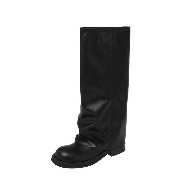 Cowhide High-Shaft Leather Boots