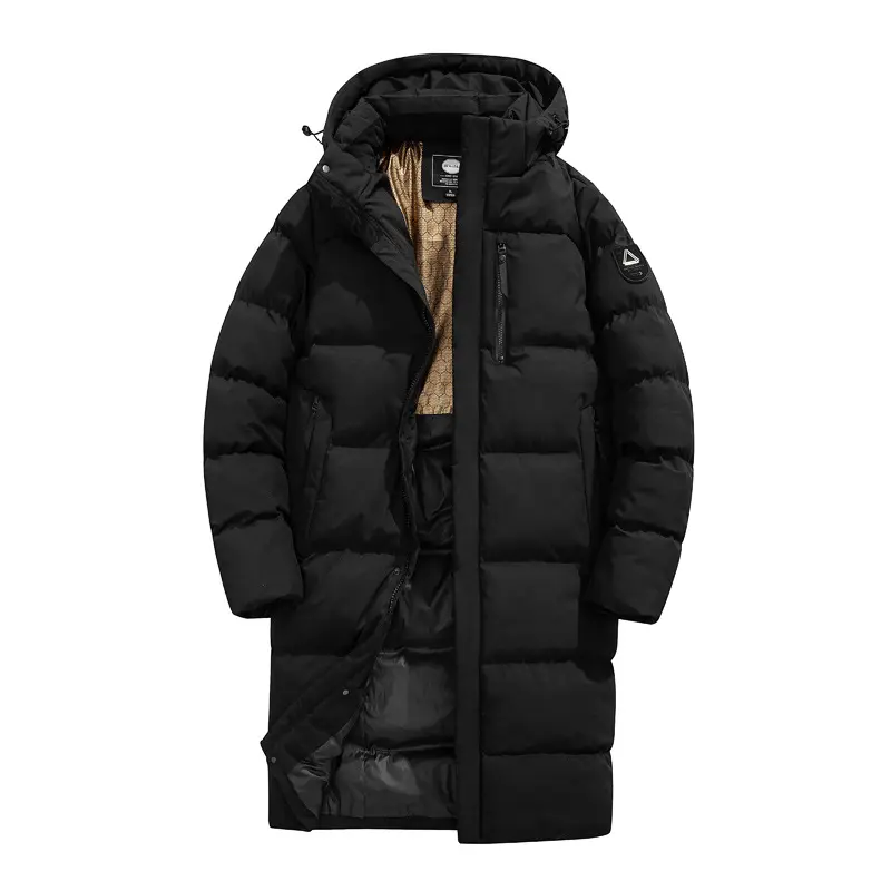 Fleece-lined Extra-thick Long Hooded Cotton Coattrendy Brand