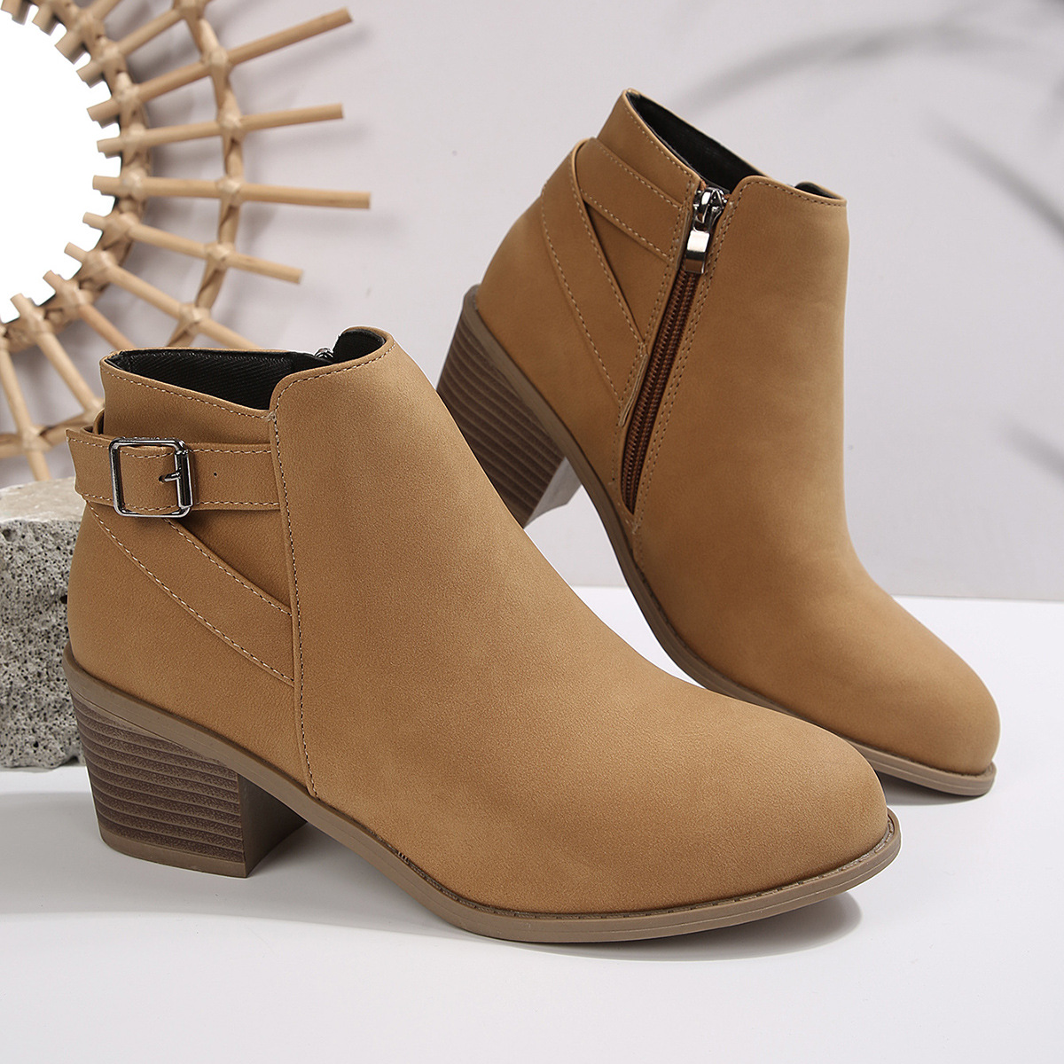 Suede Side-Zip Ankle Boots, picture 5 of 5