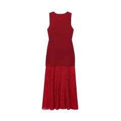New Summer Knitted Stitching Long Sleeveless Dress - View 1