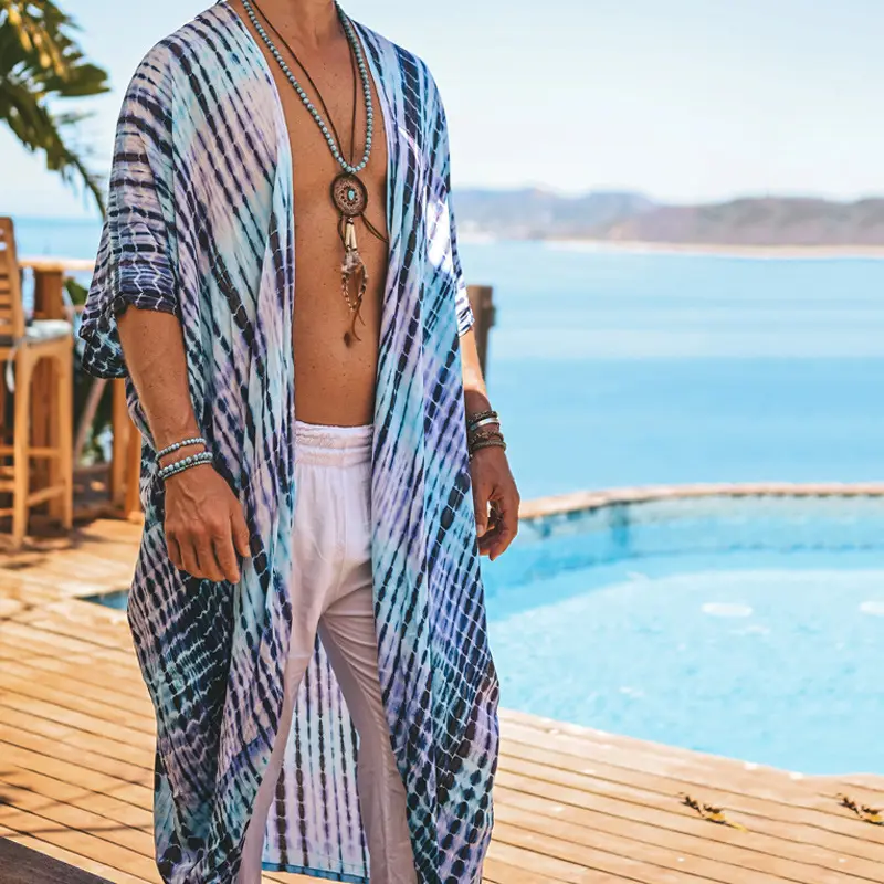 Mens Trendy Mid-length Loose-fit Casual Cloak Jacket