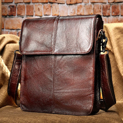 Title 2, Retro mens messenger bag crafted from top laye...