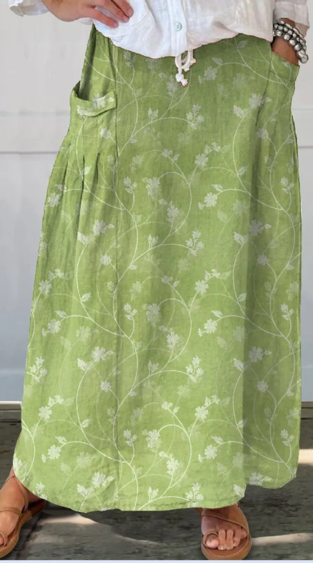 Leisure Retro Floral Vacation Skirt 3Style - Shop at LoveMi