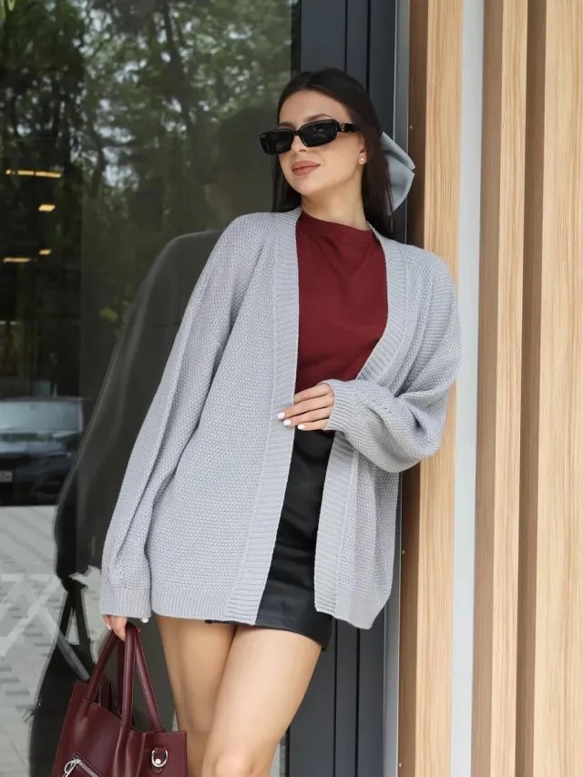 Fashionable Knitted Loose And Simple Sweater For Women Gray - Shop at LoveMi