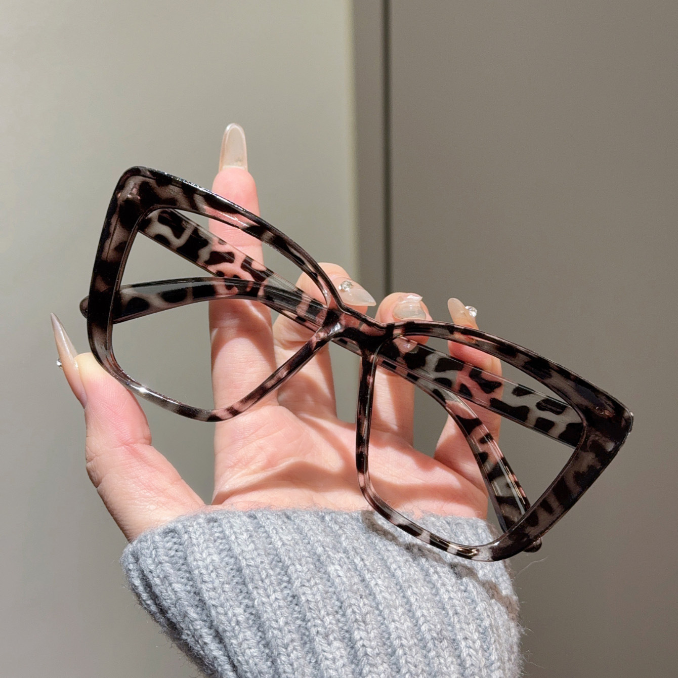 Versatile Slimming High-grade Sunglasses Large Frame Plain Glasses - Image 16