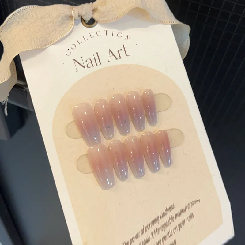 Blush Gradient Nude Nail Art Removable Nail Tip - Sweet Tea Blush