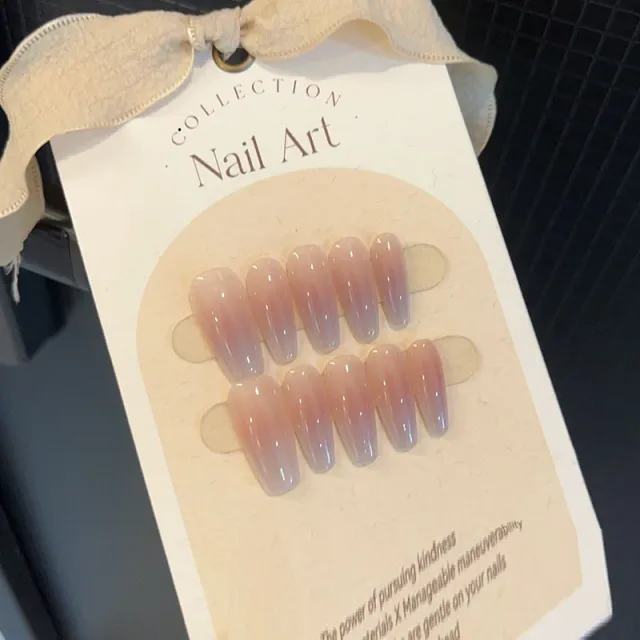 Blush Gradient Nude Nail Art Removable Nail Tip Sweet Tea Blush - Shop at LoveMi