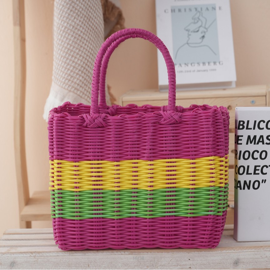 Handheld Plastic Woven Storage Basket