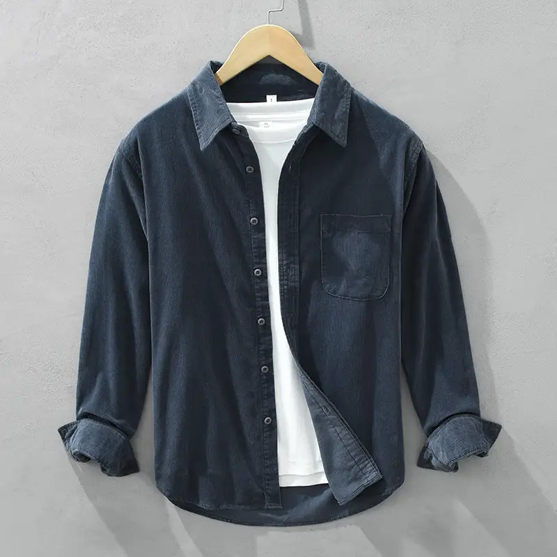 Men's Spring And Autumn Japanese-style Retro Corduroy Shirt