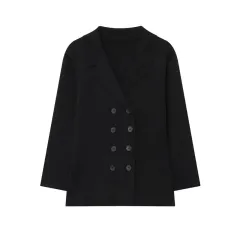 Temperament Female Knitted Double-breasted Coat Midi Skirt - Top - View 1