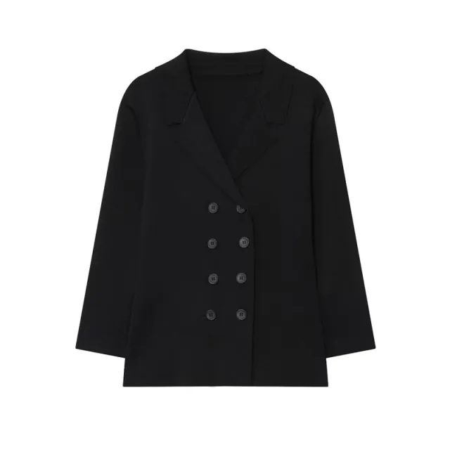 Temperament Female Knitted Double breasted Coat Midi Skirt Top - Shop at LoveMi