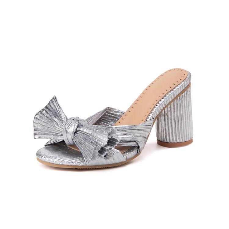 Satin Lantern-Pleated Sandals, picture 4 of 10