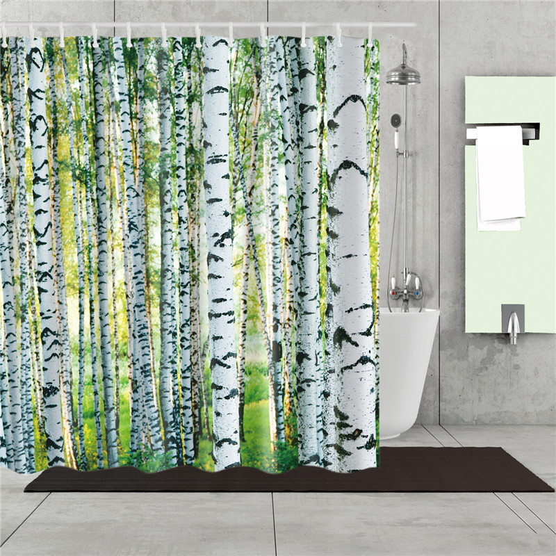 Creative Digital Printing Shower Curtain European Style