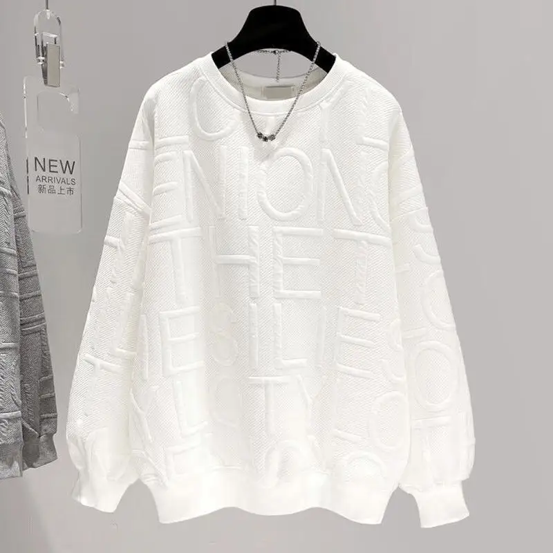 Men's And Women's Three-dimensional Letters Trendy Round-neck