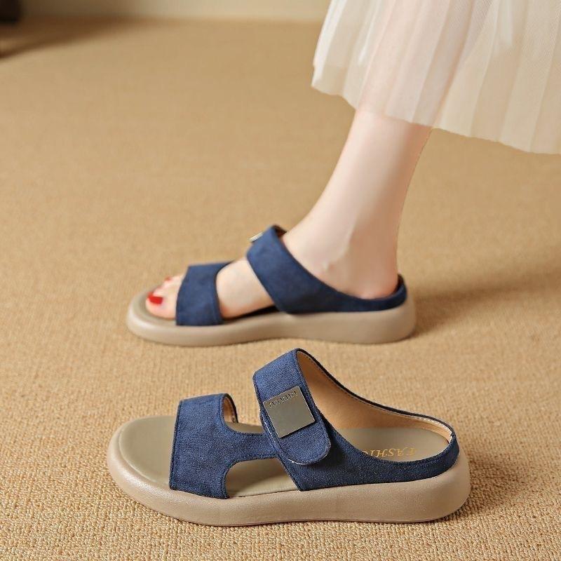 Womens Comfortable Casual Slide Sandals With A Thick Sole