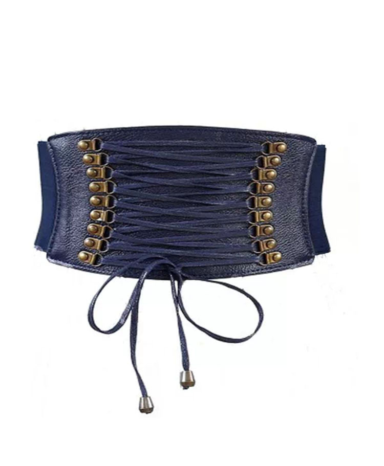 Women's Nail Elastic Imitation Leather Wide Belt Leisure All-matching Strap Waist Seal