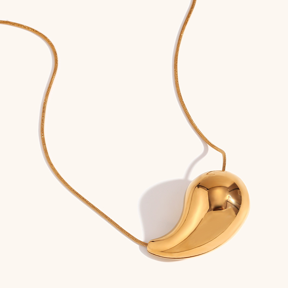 Hollow Water Drop Comma Simple Necklace Women