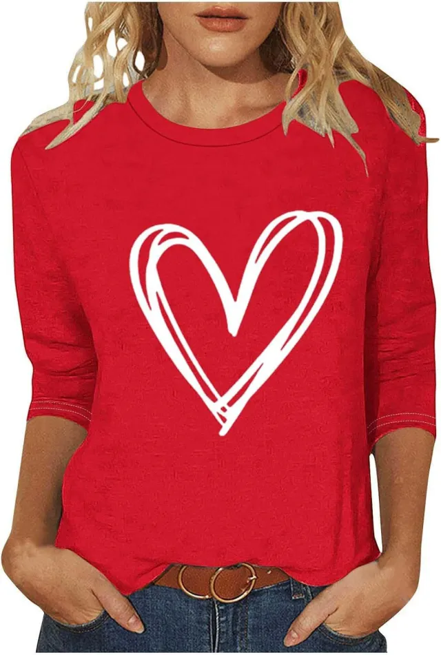 Digital Printed Three quarter length sleeved T shirt Qfxnk10 M - Shop at LoveMi
