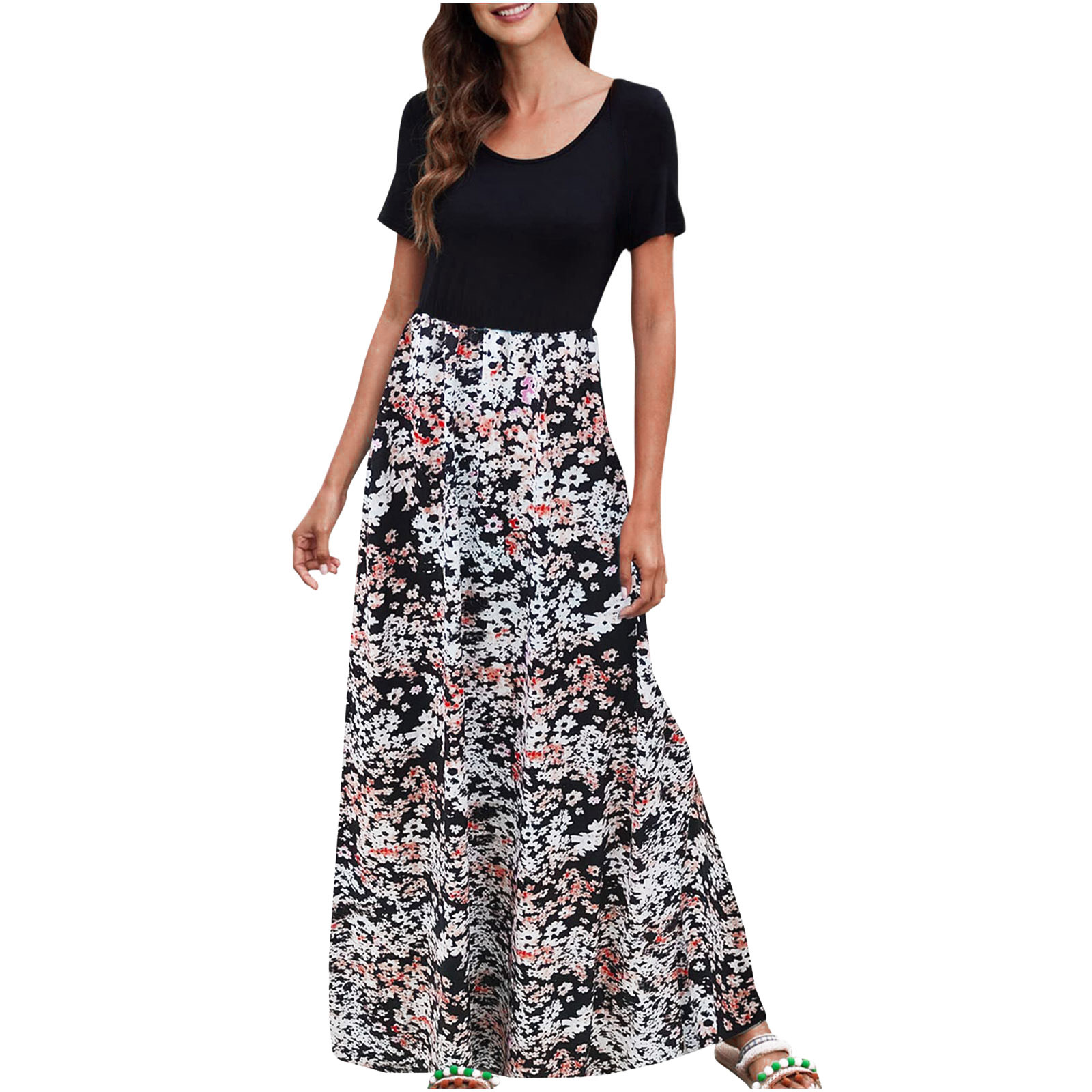 Summer Floral Print Short Sleeve Dress 6 Style - Shop at LoveMi