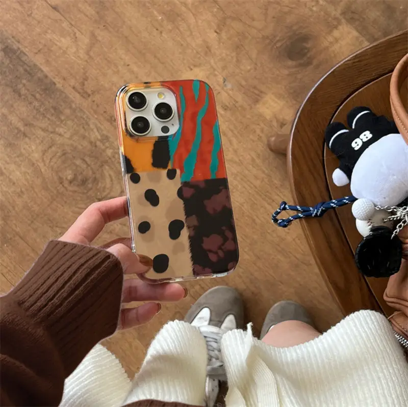 Colored Mosaic Leopard Print Phone Case