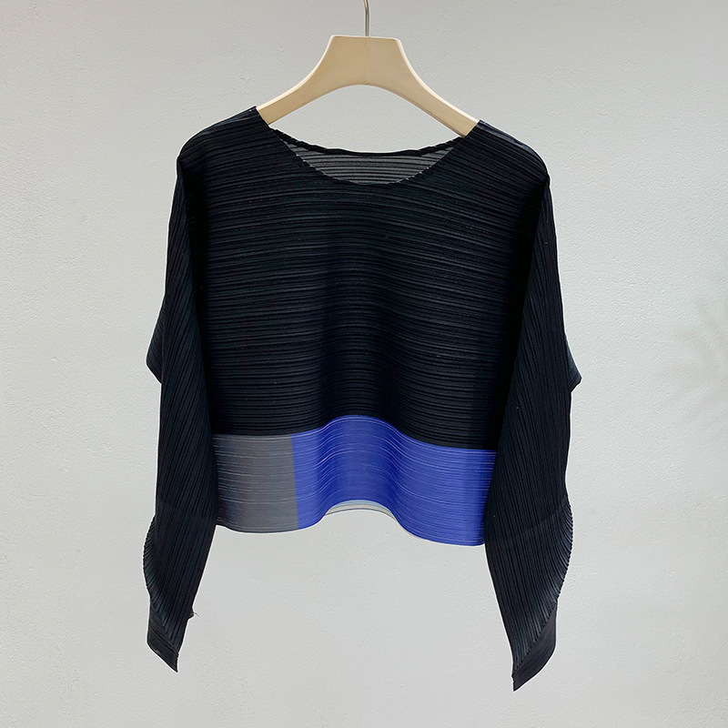 White Pigeon Peplum Top Pressing Shirt Short T shirt Color Matching Western Style Slimming Black - Shop at LoveMi