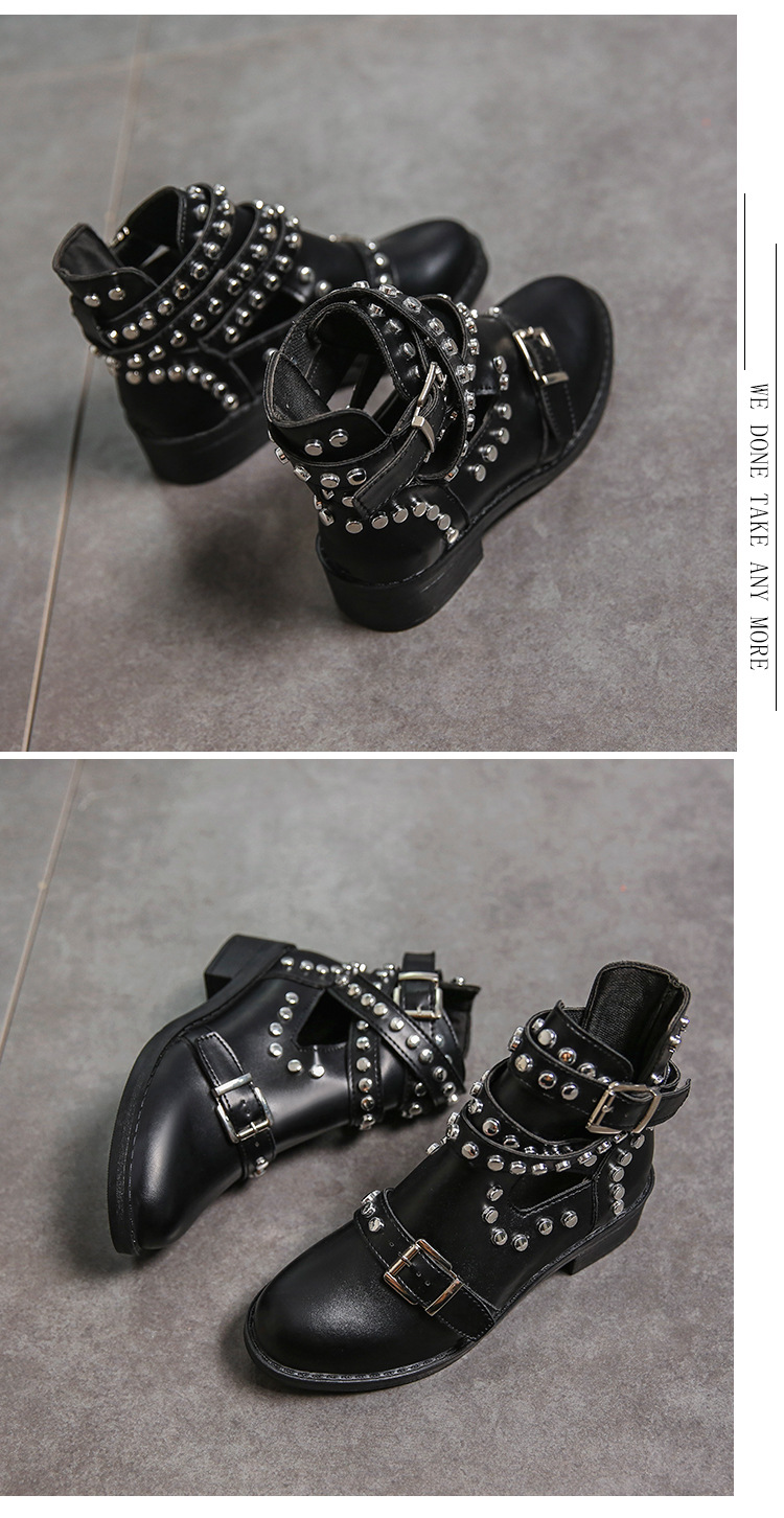 Title 1, Botas Martin con Hebilla Redonda de Metal Remac...