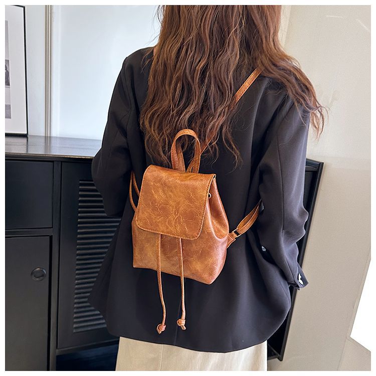 Vegan Leather Small Boho Backpack Women's