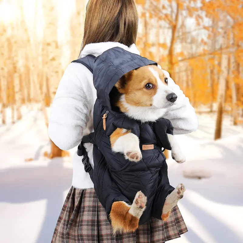 Dog Outdoor Backpack Winter Thickened Quilted Bag