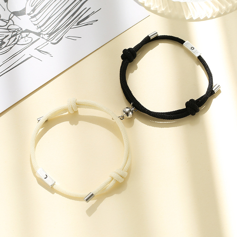 Title 10, Alloy Sun And Moon Couple Bracelets A Pair