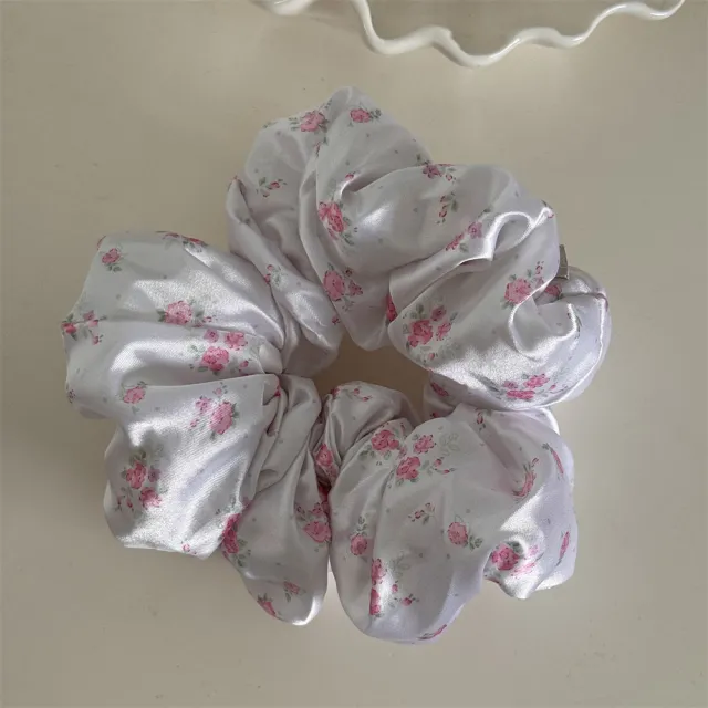 Floral Pillow Hair Ring High Elasticity White Powder - Shop at LoveMi