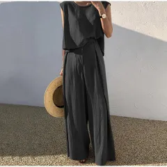 Women's Fashion Casual Loose Two-piece Suit - Black - View 1